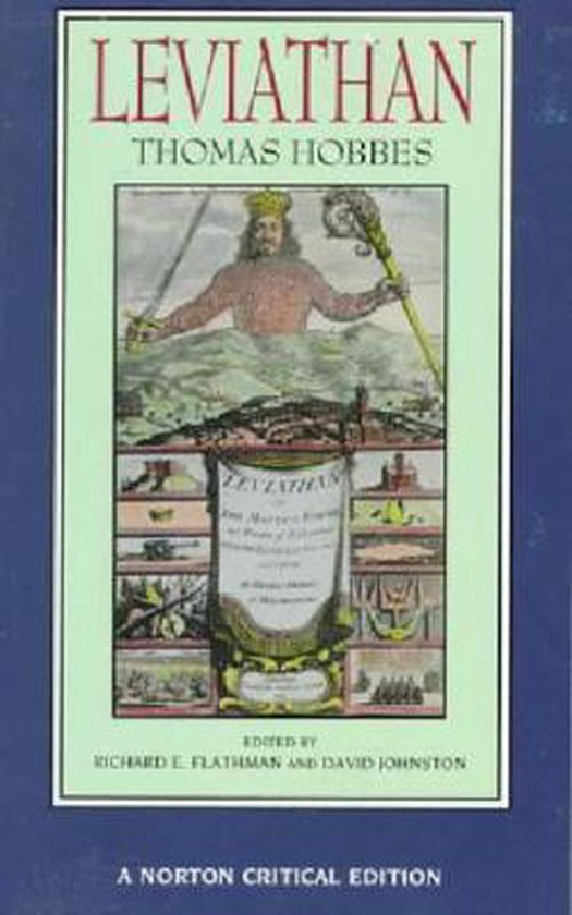 Livre 'Léviathan' de Thomas Hobbes, une Norton Critical Edition, avec une illustration d'un roi couronné et tenant un sceptre.