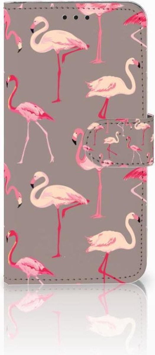 Huawei P30 Lite (2020) Telefoonhoesje met Pasjes Flamingo