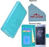 Pealycase Turquoise Fashion Wallet Bookcase voor Sony Xperia XA2 Ultra Hoesje