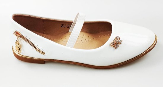 Meisjesschoen - Ballerina's - lak - wit - maat 35 | bol.com
