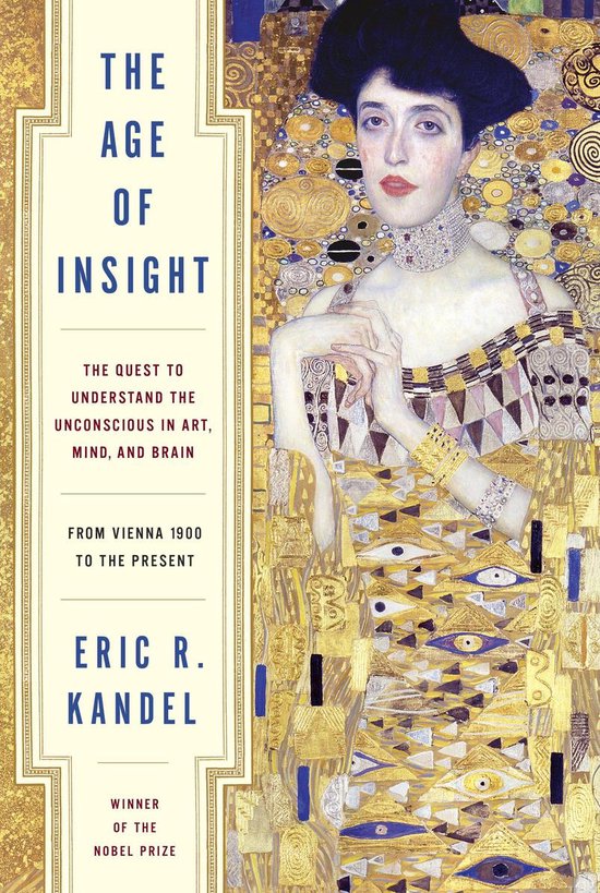 Boekcover 'The Age of Insight', met een portret in de stijl van Gustav Klimt.