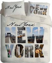 New York flanel dekbedovertrek Wit 1-persoons (140x200 cm + 1 sloop)