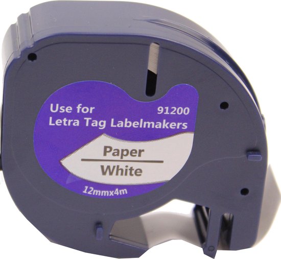 UniPlus 5 x compatibele Dymo label tape vervanging voor lt 91200 91220 S0721520 12 mm x 4 m zwart op wit papier plakband voor Dymo LT-100H LT-100T XR QX50 labelprinter UniPlus 5 x compatibele Dymo label tape vervanging voor lt 91200 91220 S0721520 12 mm x 4 m zwart op wit papier plakband voor Dymo LT-100H LT-100T XR QX50 labelprinter
