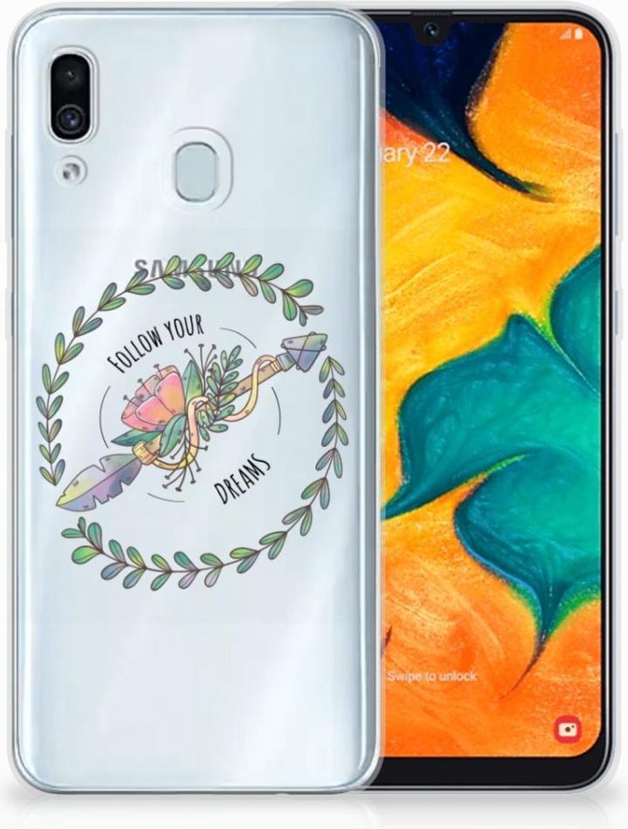Back Cover voor Samsung Galaxy A30 Telefoonhoesje met Naam Boho Dreams