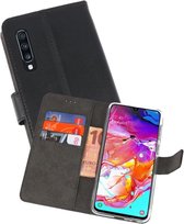 Booktype Telefoonhoesjes - Bookcase Hoesje - Wallet Case -  Geschikt voor Samsung Galaxy A70 - Zwart
