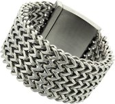 Bukovsky - Geborstelde Stalen Heren Armband - "Excellent XL" - 20 cm - Visgraat Schakels - Mat - Rvs - 316L Stainless Steel