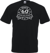 Mijncadeautje - Unisex T-shirt - Hoera 60 nooit was ik beter -  zwart - maat XXL