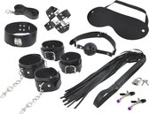 XL Bondageset | BDSM set | Bondage set | BDSM Toy set 13 delig | Luxe Sex Speeltjes Kit halsband, handboeien, enkelboeien, masker en zweep & gag ball