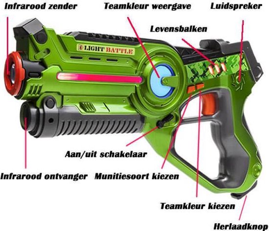2x Light Battle Active lasergame pistool | Lasergame spel – Groen en