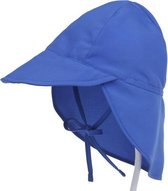 Zonnehoed Met Nekflap - Blauw Design - 0-2 jaar - UV Werend - Verstelbaar - Sneldrogend - Kind