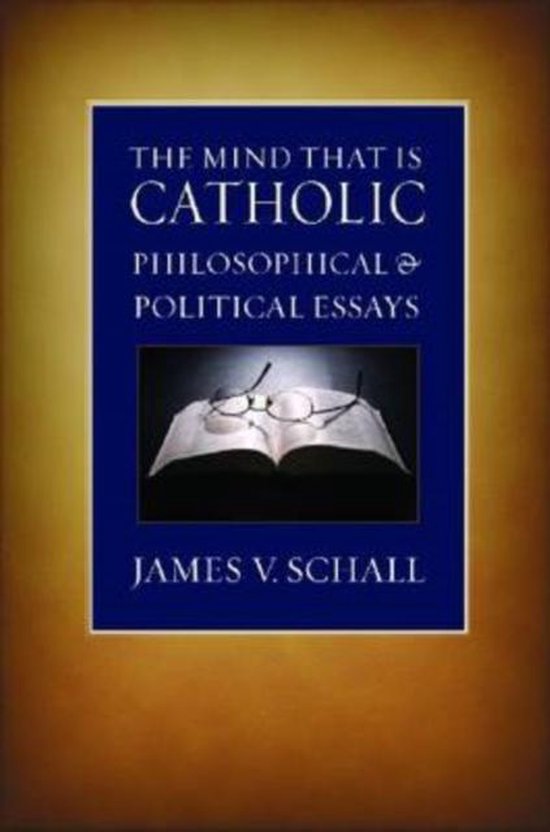 Boek met de titel 'The Mind That Is Catholic' met bril op een open boek.