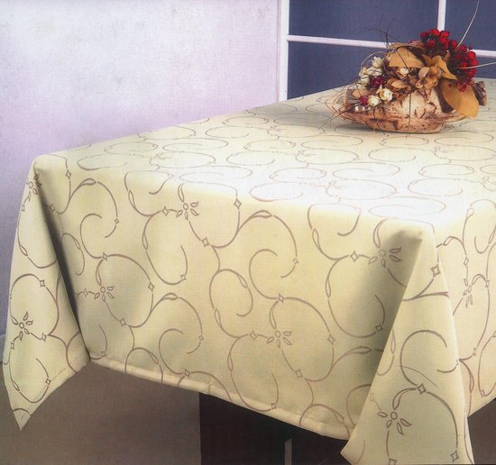 Luxe Tafellaken - Tafelkleed - Tafelzeil - All Over beige | bol.com