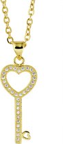 Amanto Ketting Dilge Gold - 316L Staal PVD - Sleutel - 27x12mm - 45cm