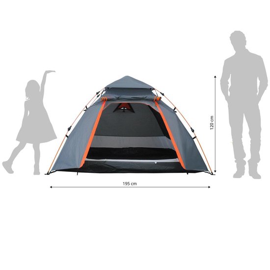 Lumaland Koepeltent Quick Up System Outdoor - Grijs - 3 Persoons van Lumaland — afbeelding 2