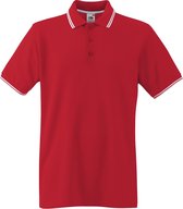 Fruit of the Loom Polo Tipped Red/White L