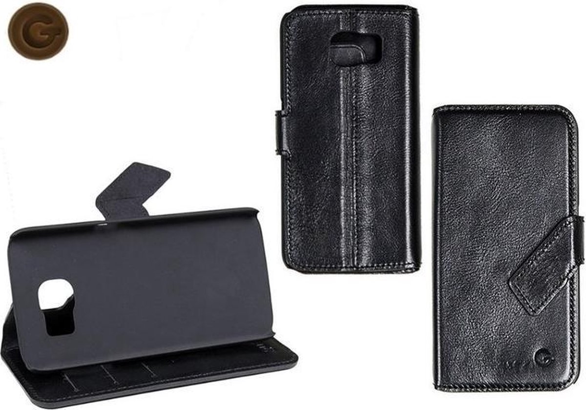 GUARD Lederen booktype hoes voor Samsung Galaxy S6 zwart