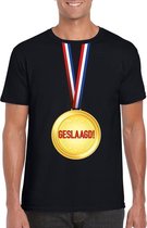 Geslaagd medaille t-shirt zwart heren 2XL