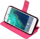 Roze Google Pixel TPU wallet case booktype hoesje HM Book