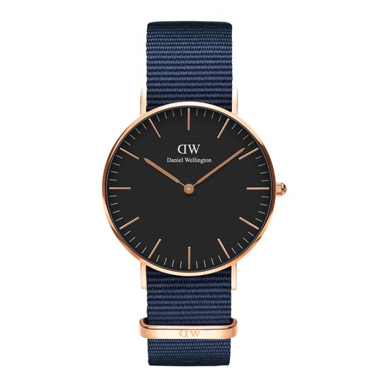 Foto: Daniel wellington classic bayswater dw00100281 horloge nato blauw 36mm