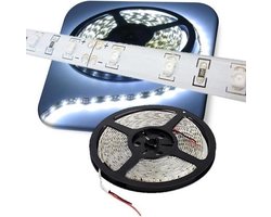 5 meter - koud wit 6000K - LED strip - 12 volt - 5050 SMD - dimbaar-60 leds NWP