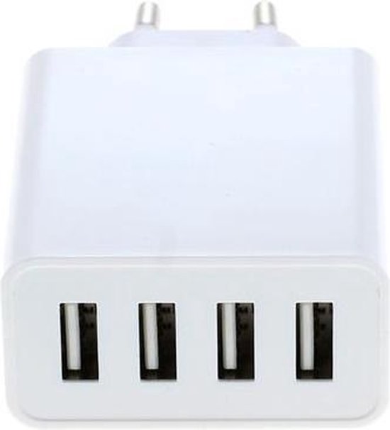 Laatste Tot ziens Rond en rond USB thuislader met 4 poorten - Smart IC - 5A / wit | bol.com