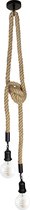 Vintage touwlamp 100cm 2x Fitting E27 Metaal