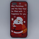 Geschikt voor iPhone 5, 5s, SE – hoes, cover – TPU – kerst – kerstman happiness