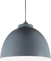 Hanglamp Capri 44 cm glans licht grijs + witte binnenzijde