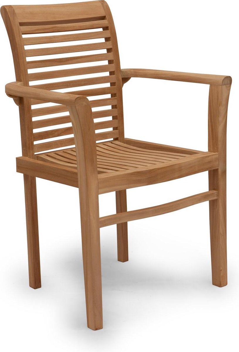 Teakea - Stapelbare Teak Tuinstoel - Stacker Stoel van Massief Teakhout - Duurzame Houten Tuinstoel voor Buiten