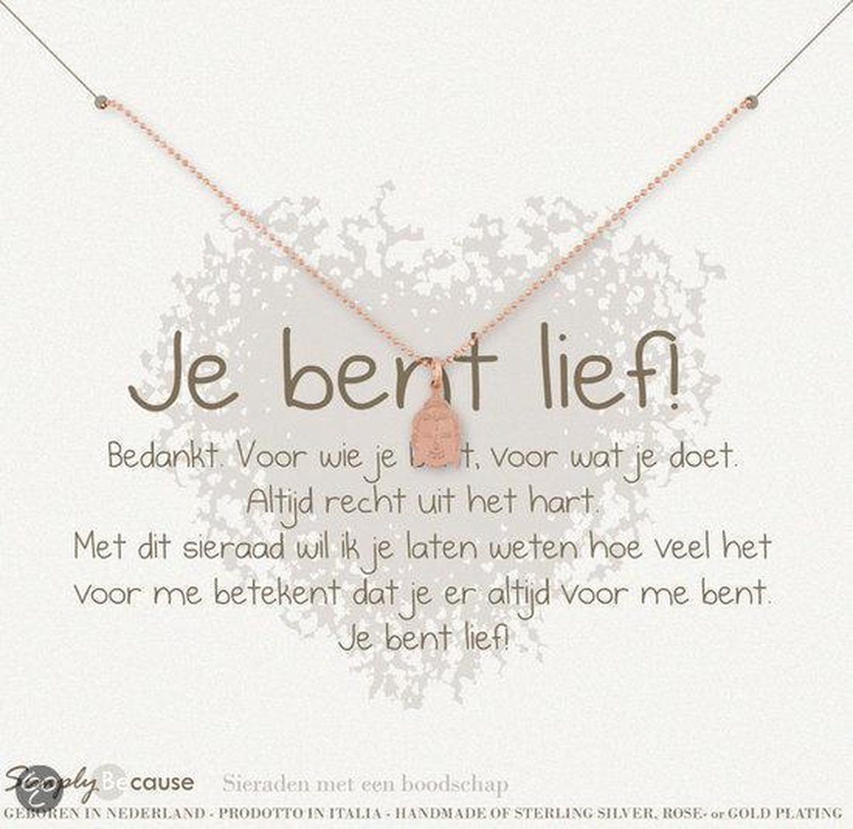 Simply Because Je Bent Lief! Ketting (Ros�Goud, Bedel Buddha) 42 Cm | Bol.Com