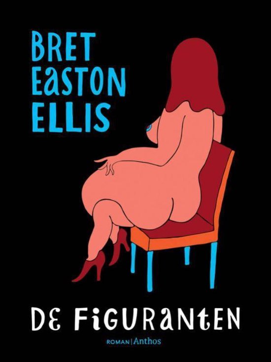 Boekomslag met de titel 'De figuranten' en een illustratie van een vrouw met rode haren en opgemaakte benen, zittend op een stoel.