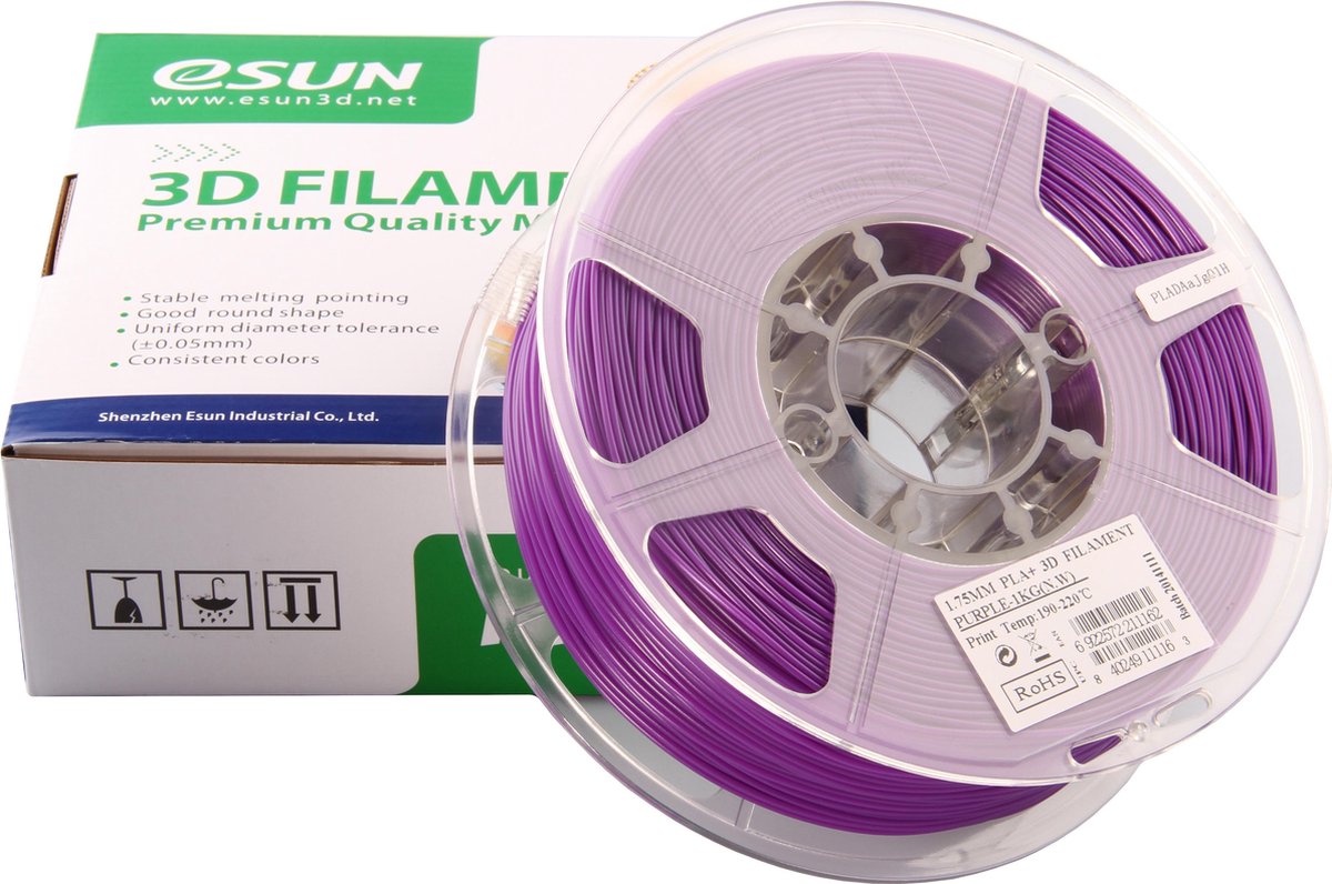 eSun PLA+ Purple/paars - 1kg - 1.75mm - 3D printer filament