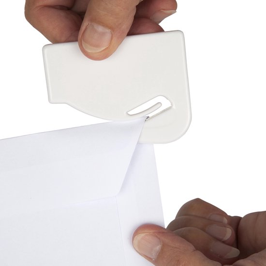 Westcott E-29692 00 Brievenopener met kunststof handvat, premium brievenopener met lemmet van roestvrij staal, ergonomische kunststof handgreep, zwart, opent brieven gemakkelijk en schoon