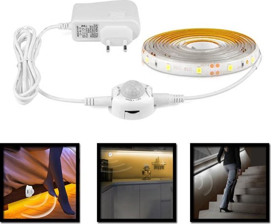 tot nu aanklager Overweldigen LED strip met bewegingssensor | LED lampen | Licht | Lamp strip | Sensor |  2 meter |... | bol.com