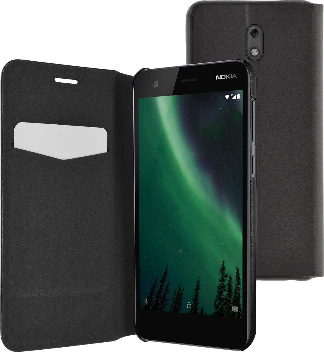 Azuri booklet ultra thin with stand function - zwart - voor Nokia 2