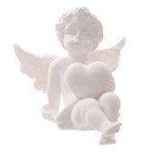 Beeld - Cherubijn - Engel - met hart - 4.5-6.5 cm