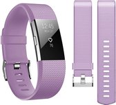 Siliconen Bandje - Small - Geschikt voor Fitbit Charge 2 - Licht Paars