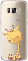 Samsung Galaxy S8 Plus giraffe transparant siliconen hoesje - Girafje