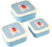 Snackbox, set van 3 doosjes Lama van Rex London