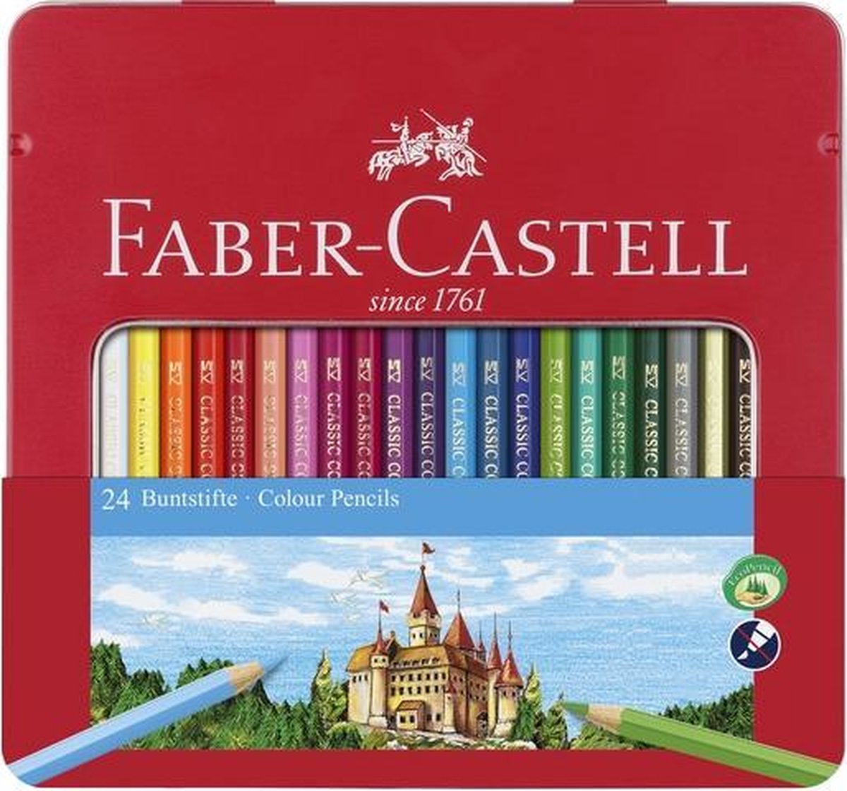Faber-Castell kleurpotloden - Castle - blik 24 stuks - FC-115824