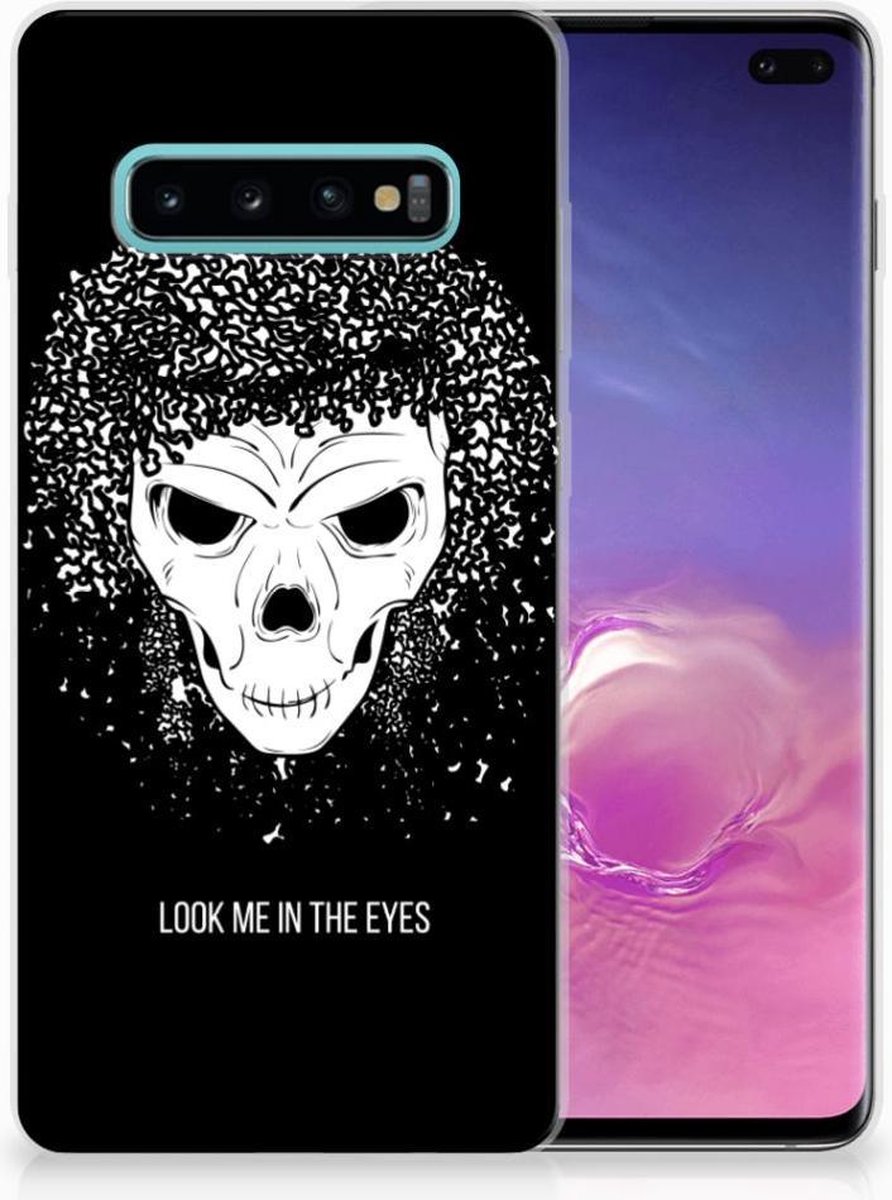 Silicone Back Case Samsung Galaxy S10 Plus Skull Hair