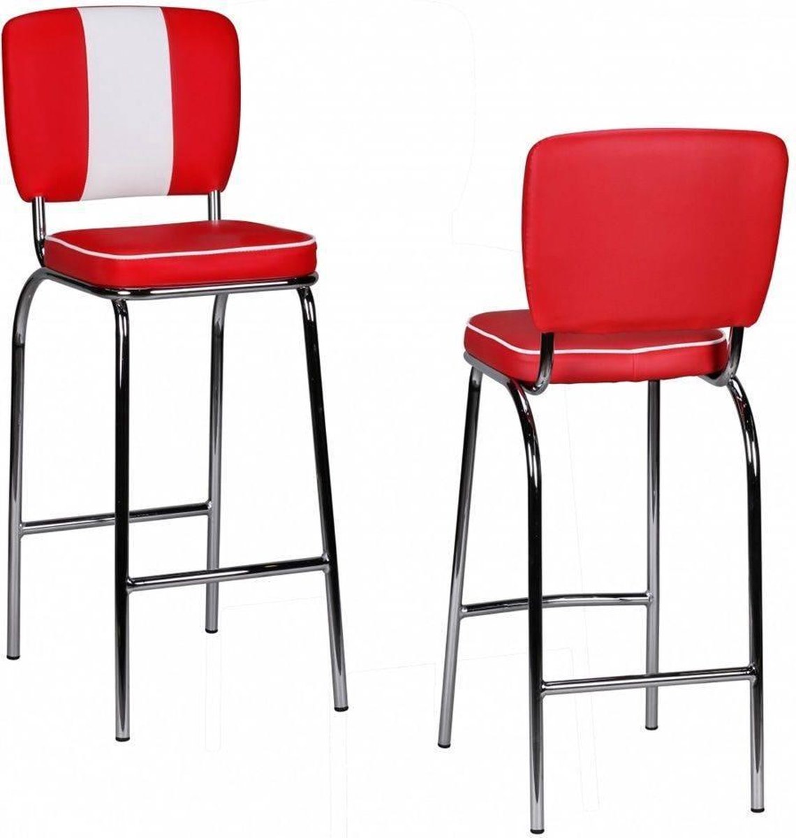 Barkruk retrostijl wit 110 cm hoog - WL1.718