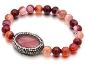 Edelstenen armband Bling Oval Red Striped Agate - rood - Zhen Zhu