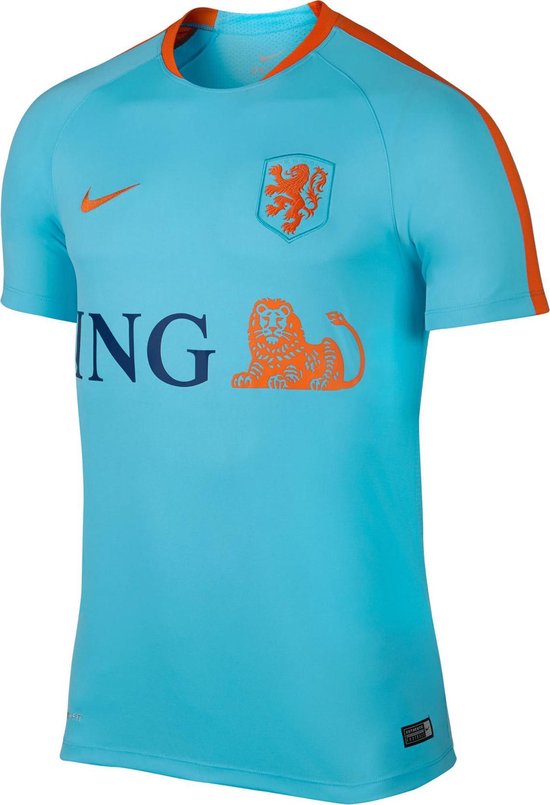 Nike Nederland Flash Trainingsshirt Heren Sportshirt - Maat M - Unisex -  blauw/oranje | bol.