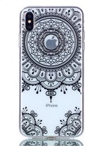 Shop4 - Geschikt voor iPhone Xs Max Hoesje - Zachte Back Case Lotus Zwart