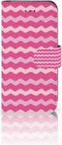 Hoesje Geschikt voor iPhone 7/8 en Geschikt voor iPhone SE 2020 Bookcase Waves Pink