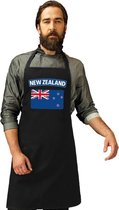 Nieuw-Zeelandse vlag keukenschort/ barbecueschort zwart heren en dames - Nieuw-Zeeland schort