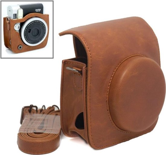 Cas avec Sacs bandoulière caméra Voyage Sac/Vintage PU Cuir Gearmax® pour Fujifilm Instax Mini 90, Marron 