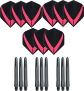 3 sets (9 stuks) Super Sterke – Rood - Vista-X – darts flights – inclusief 3 sets (9 stuks) - medium - darts shafts