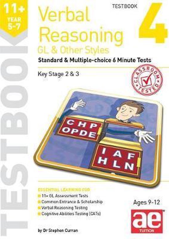 11+ Verbal Reasoning Year 5-7 GL & Other Styles Testbook 4 - cover